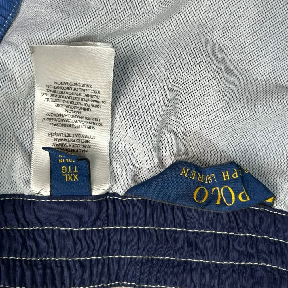 Polo Ralph Lauren Mens XXL Blue Cargo Swim Trunks Board Shorts Mesh Lined